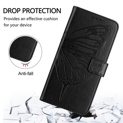 For Blackview A52 Embossed Butterfly Leather Phone Case(Black) - More Brand by buy2fix | Online Shopping UK | buy2fix