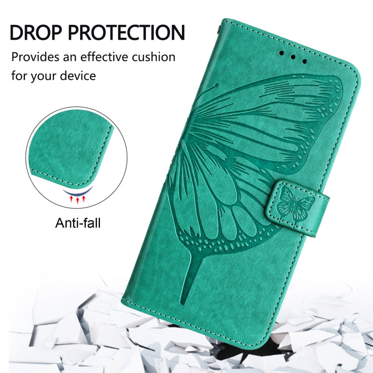 For Blackview Shark 8 Embossed Butterfly Leather Phone Case(Green) - More Brand by buy2fix | Online Shopping UK | buy2fix