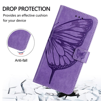 For Blackview Wave 6C Embossed Butterfly Leather Phone Case(Purple) - More Brand by buy2fix | Online Shopping UK | buy2fix