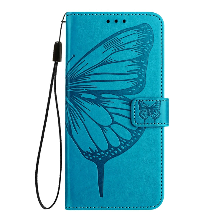 For Blackview Color 8 Embossed Butterfly Leather Phone Case(Blue) - More Brand by buy2fix | Online Shopping UK | buy2fix