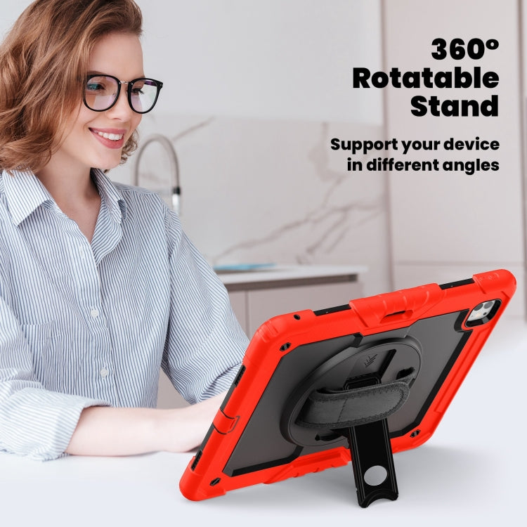 For iPad Pro 13 2024 Silicone Hybrid PC Tablet Case with Shoulder Strap(Red) - iPad Pro 13 2024 Cases by buy2fix | Online Shopping UK | buy2fix