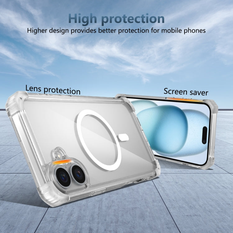 For iPhone 16 Transparent MagSafe Magnetic Phone Case(Transparent) - iPhone 16 Cases by buy2fix | Online Shopping UK | buy2fix