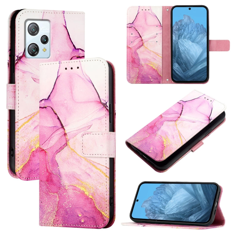 For Blackview A53 PT003 Marble Pattern Flip Leather Phone Case(Pink Purple Gold) - More Brand by buy2fix | Online Shopping UK | buy2fix