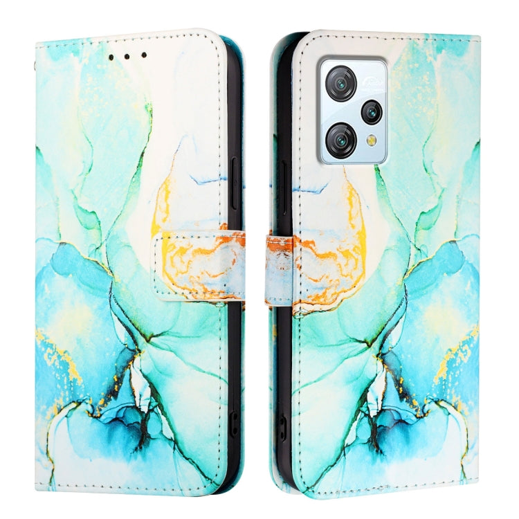 For Blackview A53 PT003 Marble Pattern Flip Leather Phone Case(Green) - More Brand by buy2fix | Online Shopping UK | buy2fix