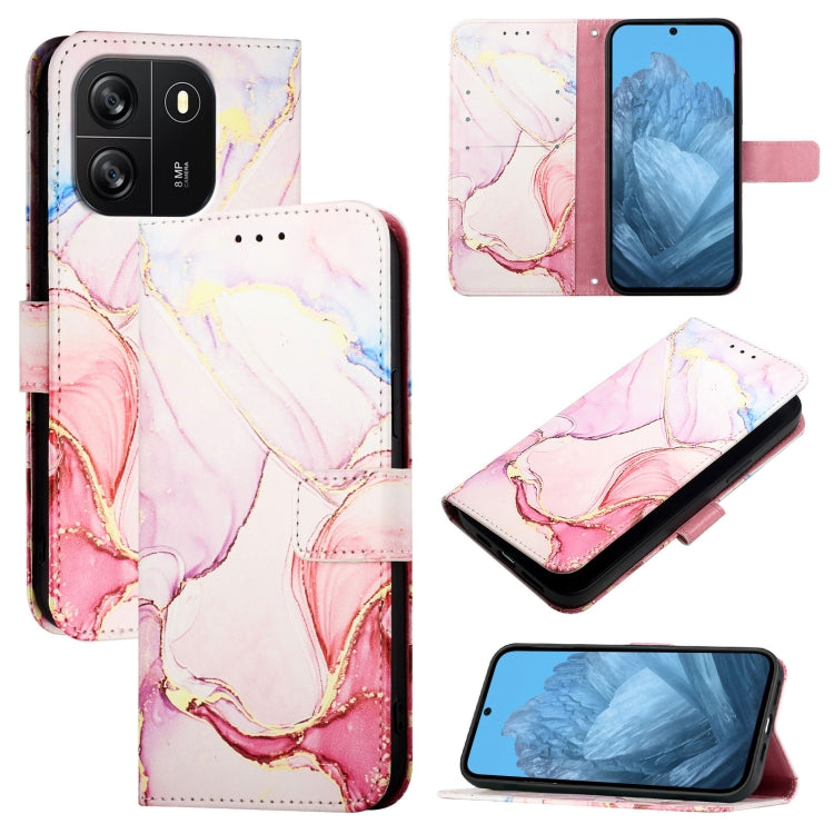 For Blackview Wave 6C PT003 Marble Pattern Flip Leather Phone Case(Rose Gold) - More Brand by buy2fix | Online Shopping UK | buy2fix