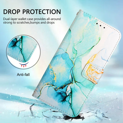 For Blackview Wave 6C PT003 Marble Pattern Flip Leather Phone Case(Green) - More Brand by buy2fix | Online Shopping UK | buy2fix