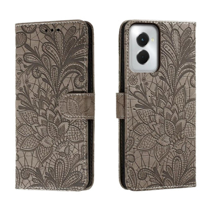 For Motorola Moto G Power 5G 2024 Lace Flower Embossing Flip Leather Phone Case(Grey) - Motorola Cases by buy2fix | Online Shopping UK | buy2fix