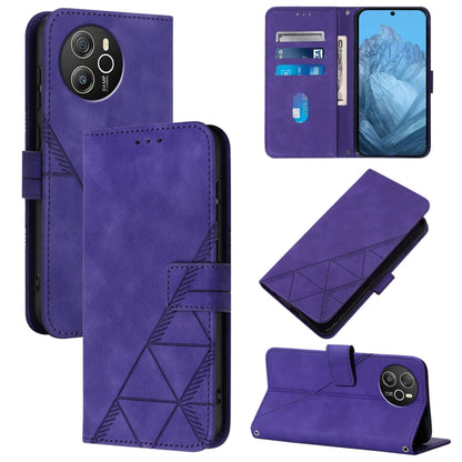 For Blackview Shark 8 Crossbody 3D Embossed Flip Leather Phone Case(Purple) - More Brand by buy2fix | Online Shopping UK | buy2fix