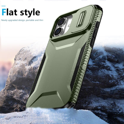 For iPhone 16 Sliding Camshield Phone Case(Alpine Green) - iPhone 16 Cases by buy2fix | Online Shopping UK | buy2fix