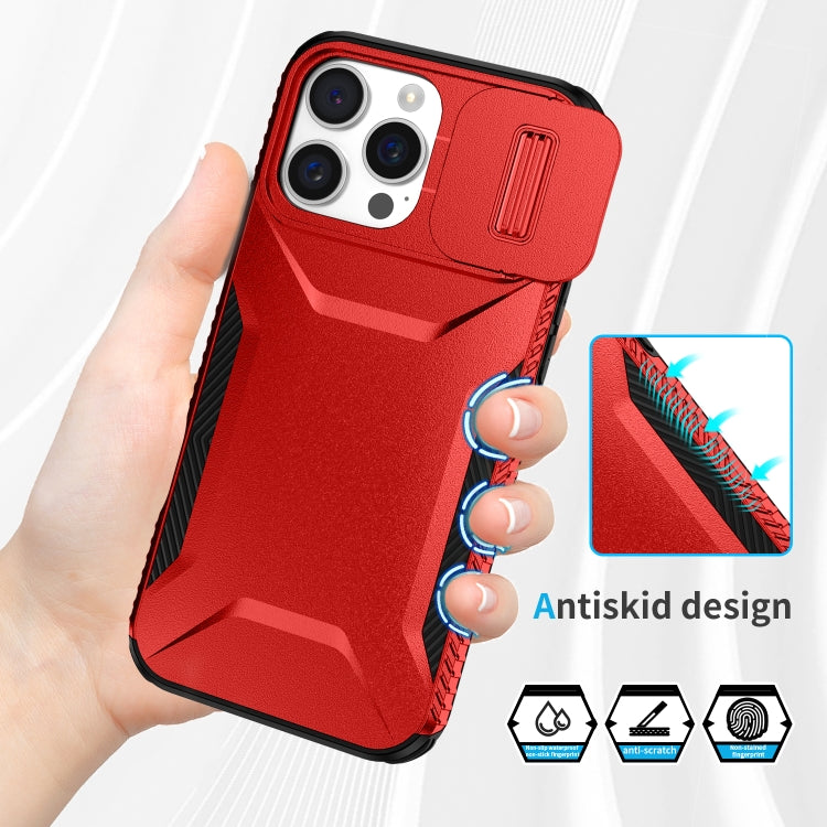 For iPhone 16 Pro Max Sliding Camshield Phone Case(Red) - iPhone 16 Pro Max Cases by buy2fix | Online Shopping UK | buy2fix