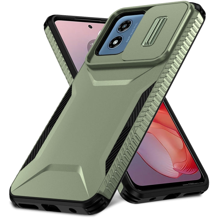 For Motorola Moto G Play 4G 2024 Sliding Camshield Phone Case(Alpine Green) - Motorola Cases by buy2fix | Online Shopping UK | buy2fix