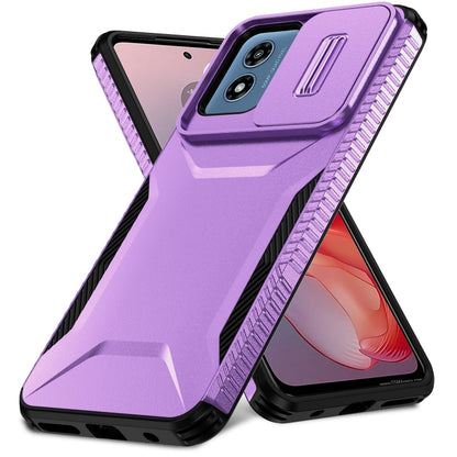 For Motorola Moto G Play 4G 2024 Sliding Camshield Phone Case(Purple) - Motorola Cases by buy2fix | Online Shopping UK | buy2fix