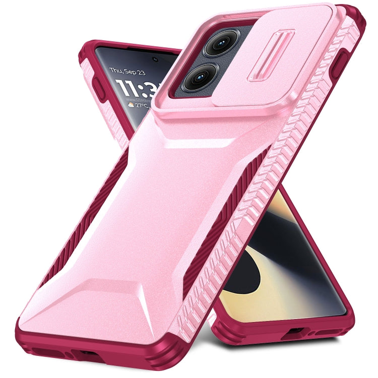 For Motorola Edge 5G 2024 Sliding Camshield Phone Case(Pink + Rose Red) - Motorola Cases by buy2fix | Online Shopping UK | buy2fix