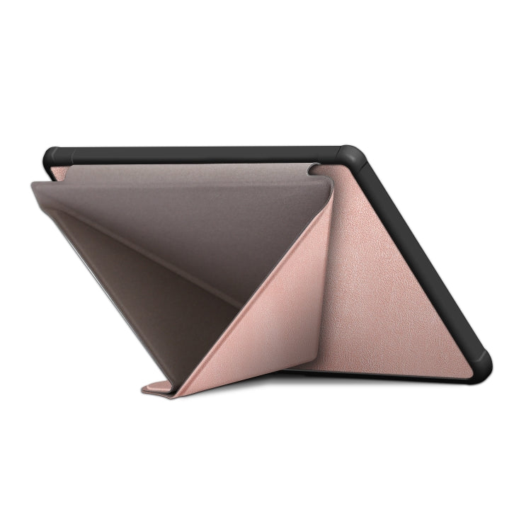 For Kobo Libra Colour 2024 Solid Color Deformation TPU Leather Smart Tablet Case(Rose Gold) - Others by buy2fix | Online Shopping UK | buy2fix