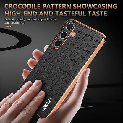 For Samsung Galaxy S25+ 5G AZNS Electroplated Frame Crocodile Texture Full Coverage Phone Case(Green) - Galaxy S25+ 5G Cases by AZNS | Online Shopping UK | buy2fix