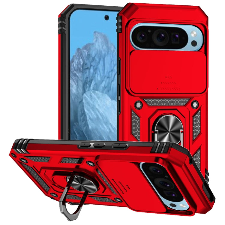 For Google Pixel 9 Sliding Camshield Holder Phone Case(Red) - Google Cases by buy2fix | Online Shopping UK | buy2fix