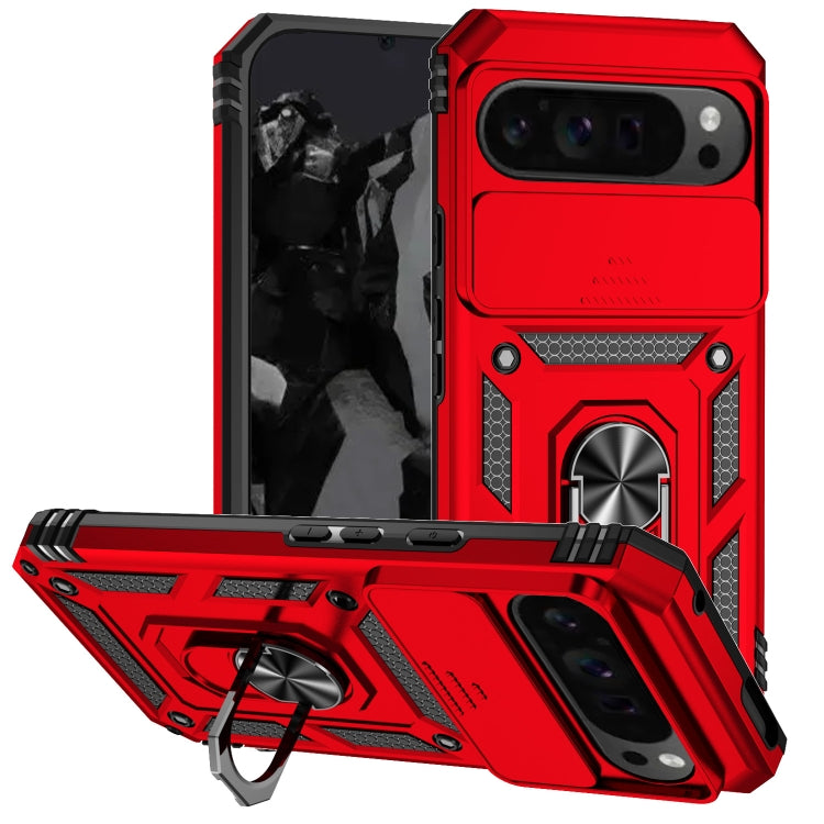 For Google Pixel 9 Pro Sliding Camshield Holder Phone Case(Red) - Google Cases by buy2fix | Online Shopping UK | buy2fix