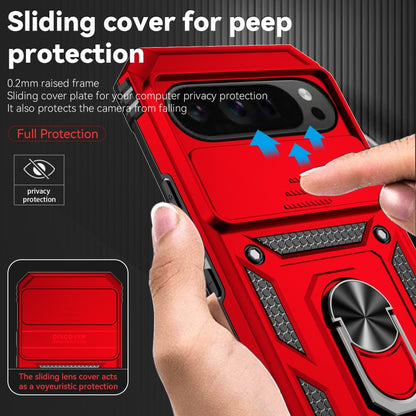 For Google Pixel 9 Pro Sliding Camshield Holder Phone Case(Red) - Google Cases by buy2fix | Online Shopping UK | buy2fix