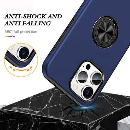 For iPhone 16 Plus Magnetic Ring Holder Phone Case(Navy Blue) - iPhone 16 Plus Cases by buy2fix | Online Shopping UK | buy2fix