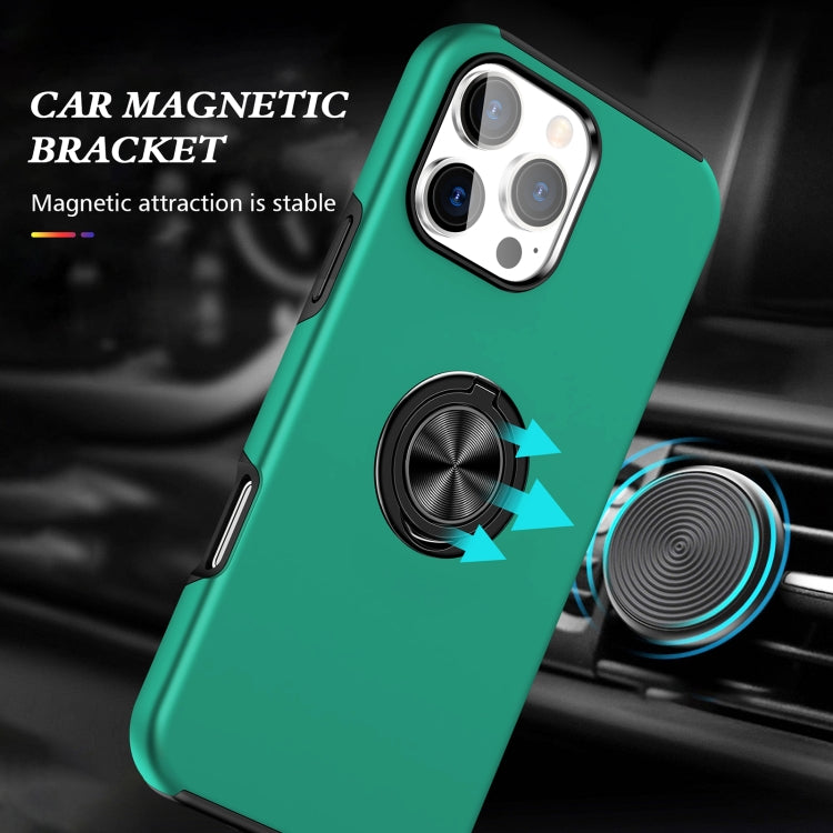 For iPhone 16 Pro Max Magnetic Ring Holder Phone Case(Dark Green) - iPhone 16 Pro Max Cases by buy2fix | Online Shopping UK | buy2fix