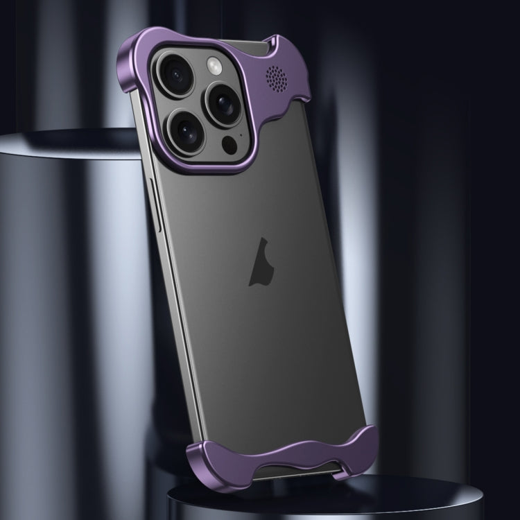 For iPhone 15 Aromatherapy Alloy Frameless Phone Case(Purple) - iPhone 15 Cases by buy2fix | Online Shopping UK | buy2fix