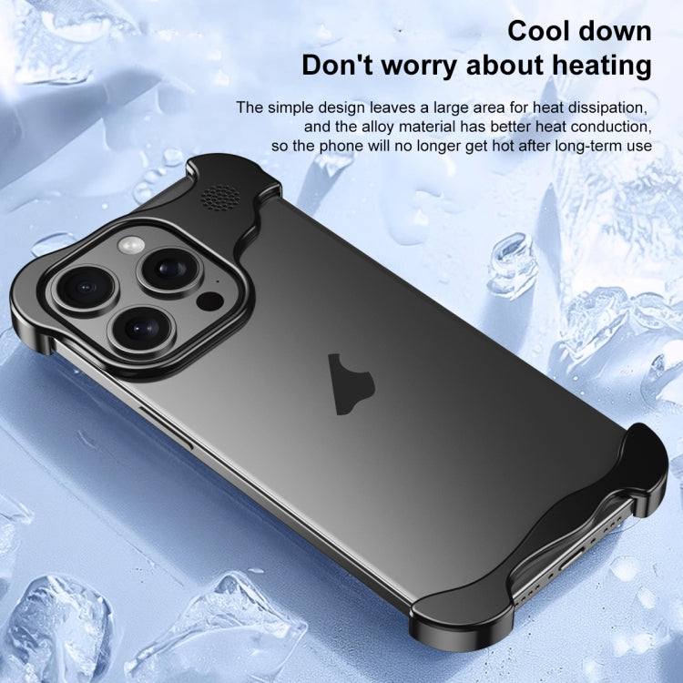 For iPhone 14 Aromatherapy Alloy Frameless Phone Case(Silver) - iPhone 14 Cases by buy2fix | Online Shopping UK | buy2fix