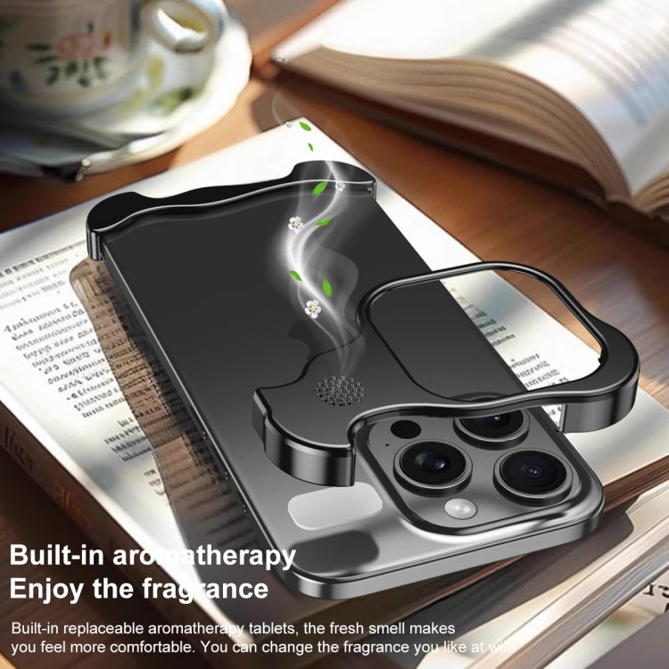 For iPhone 13 Pro Aromatherapy Alloy Frameless Phone Case(Black) - iPhone 13 Pro Cases by buy2fix | Online Shopping UK | buy2fix