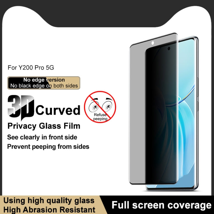 For vivo Y200 Pro imak 3D Curved Privacy Full Screen Tempered Glass Film - vivo Tempered Glass by imak | Online Shopping UK | buy2fix