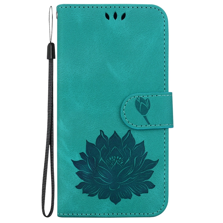 For Google Pixel 9 Lotus Embossed Leather Phone Case(Green) - Google Cases by buy2fix | Online Shopping UK | buy2fix