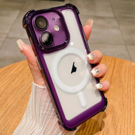 For iPhone 11 Clear Acrylic + TPU MagSafe Magnetic Phone Case(Purple) - iPhone 11 Cases by buy2fix | Online Shopping UK | buy2fix