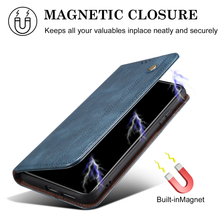 For Samsung Galaxy S25 5G Oil Wax Crazy Horse Texture Leather Phone Case(Blue) - Galaxy S25 5G Cases by buy2fix | Online Shopping UK | buy2fix