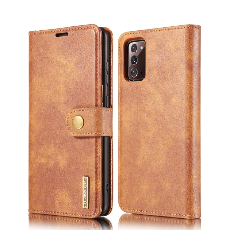 For Samsung Galaxy Note20 DG.MING Crazy Horse Texture Flip Detachable Magnetic Leather Case with Holder & Card Slots & Wallet(Brown) - Galaxy Note20 Cases by DG.MING | Online Shopping UK | buy2fix