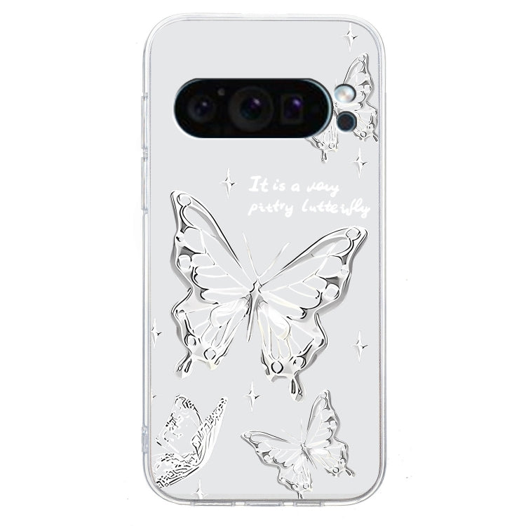 For Google Pixel 9 Pro Colored Drawing Pattern Transparent TPU Phone Case(Butterflies) - Google Cases by buy2fix | Online Shopping UK | buy2fix