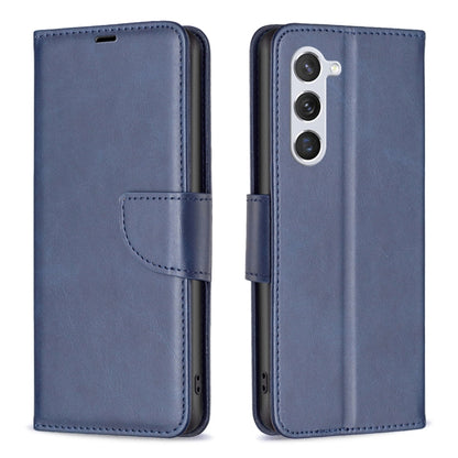 For Samsung Galaxy S25 5G Lambskin Texture Pure Color Flip Leather Phone Case(Blue) - Galaxy S25 5G Cases by buy2fix | Online Shopping UK | buy2fix