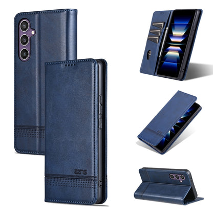 For Samsung Galaxy S24 FE 5G AZNS Magnetic Calf Texture Flip Leather Phone Case(Dark Blue) - Galaxy S24 FE 5G Cases by AZNS | Online Shopping UK | buy2fix