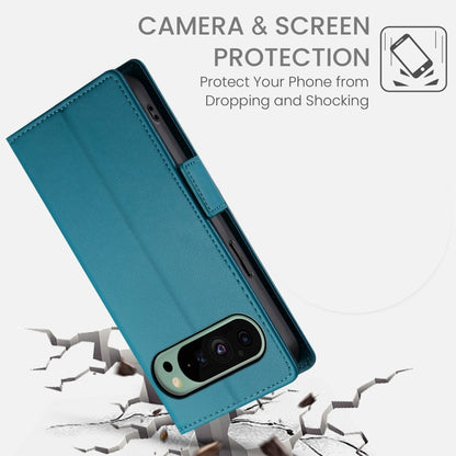 For Google Pixel 9 Side Buckle Magnetic Frosted Leather Phone Case(Blue) - Google Cases by buy2fix | Online Shopping UK | buy2fix