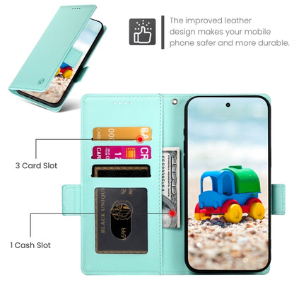 For Google Pixel 9 Side Buckle Magnetic Frosted Leather Phone Case(Mint Green) - Google Cases by buy2fix | Online Shopping UK | buy2fix