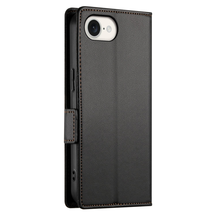 For iPhone SE 2024 Side Buckle Magnetic Frosted Leather Phone Case(Black) - More iPhone Cases by buy2fix | Online Shopping UK | buy2fix