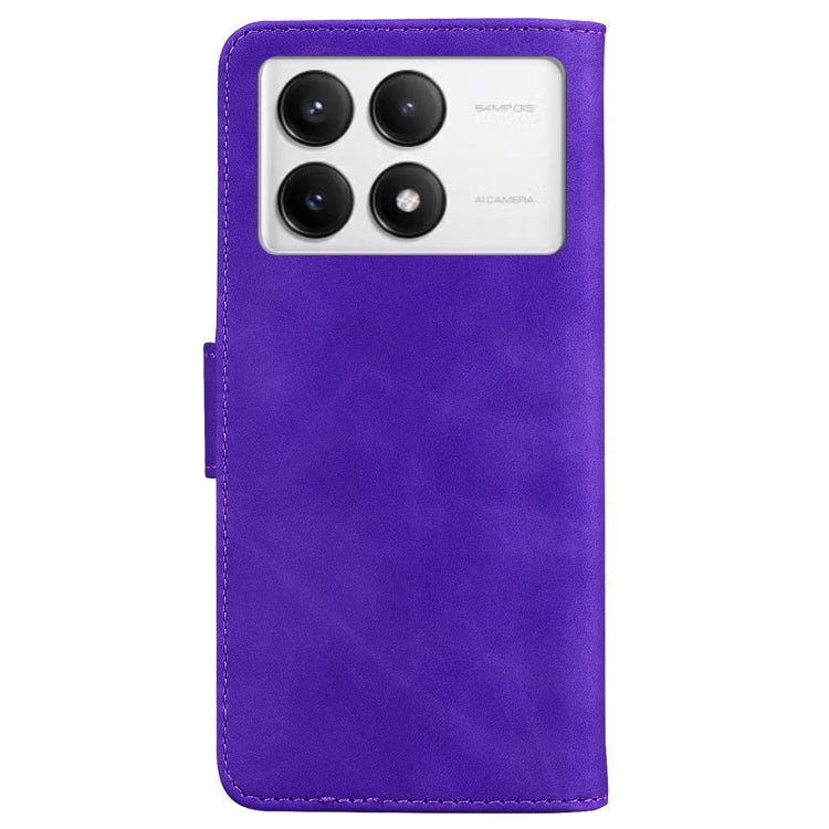 For Xiaomi Redmi K70 / K70 Pro Skin Feel Pure Color Flip Leather Phone Case(Purple) - K70 Cases by buy2fix | Online Shopping UK | buy2fix