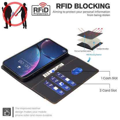 For iPhone 16 Color Matching RFID Anti-theft Leather Phone Case(Black) - iPhone 16 Cases by buy2fix | Online Shopping UK | buy2fix