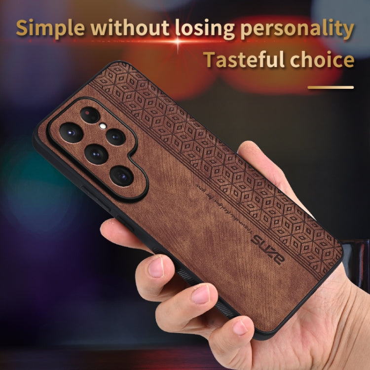 For Samsung Galaxy S25 Ultra 5G AZNS 3D Embossed Skin Feel Phone Case(Brown) - Galaxy S25 Ultra 5G Cases by AZNS | Online Shopping UK | buy2fix