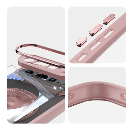 For Google Pixel 9 Pro XL 360 Holder Magsafe Acrylic Hybrid TPU Phone Case(Pink) - Google Cases by buy2fix | Online Shopping UK | buy2fix