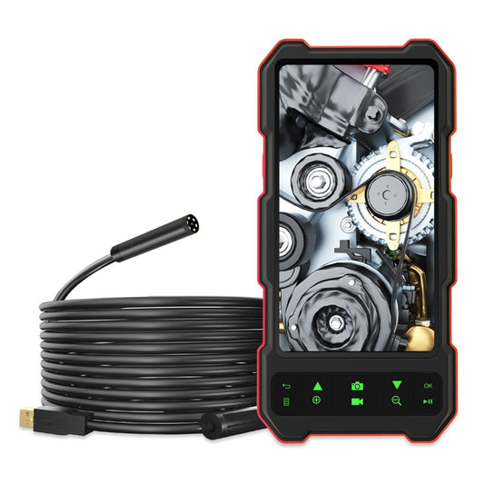 T21 4.5 inch IPS Color Screen 8mm Single Camera Split Hard Cable Industrial Endoscope, Length:5m(Black Red) -  by buy2fix | Online Shopping UK | buy2fix