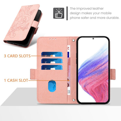 For Blackview Color 8 / Oscal Modern 8 Embossed Rose RFID Anti-theft Leather Phone Case(Pink) - More Brand by buy2fix | Online Shopping UK | buy2fix