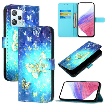 For Blackview A53 3D Painting Horizontal Flip Leather Phone Case(Golden Butterfly) - More Brand by buy2fix | Online Shopping UK | buy2fix