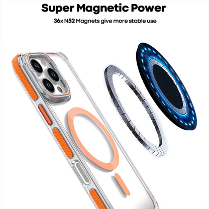 For iPhone 16 Pro Max Dual-Color Clear Acrylic Hybrid TPU Lens Flip Holder MagSafe Phone Case(Orange) - iPhone 16 Pro Max Cases by buy2fix | Online Shopping UK | buy2fix