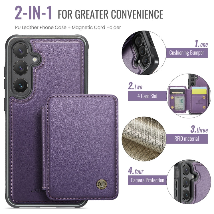 For Samsung Galaxy S24 5G JEEHOOD J05 Business Magnetic Style RFID Leather Phone Case(Purple) - Galaxy S24 5G Cases by JEEHOOD | Online Shopping UK | buy2fix