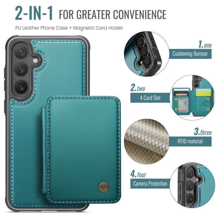 For Samsung Galaxy S24+ 5G JEEHOOD J05 Business Magnetic Style RFID Leather Phone Case(Blue Green) - Galaxy S24+ 5G Cases by JEEHOOD | Online Shopping UK | buy2fix