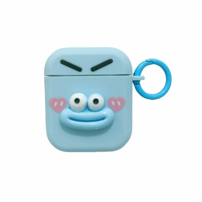 For AirPods 2 / 1 Fresh 3D Emoji Pattern Skin Feel Earbuds Box PC Case(Blue) - For AirPods 1/2 by buy2fix | Online Shopping UK | buy2fix