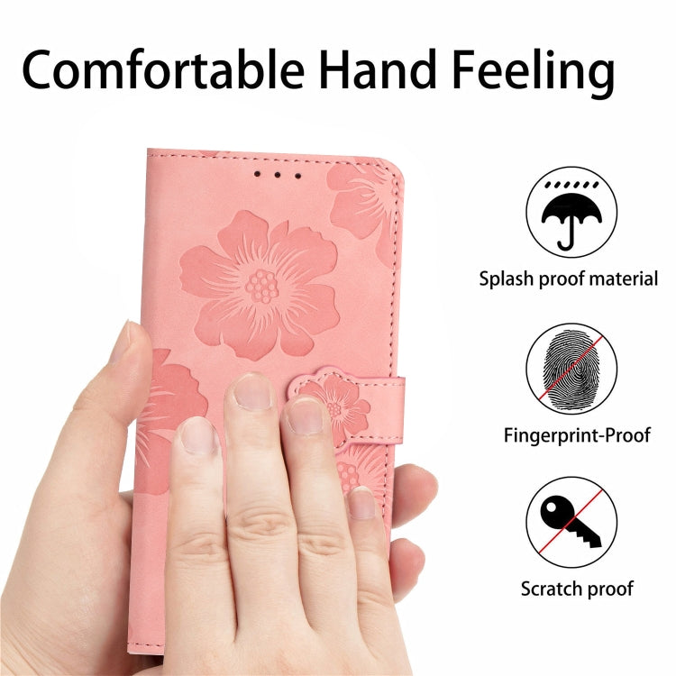 For Samsung Galaxy S25 5G Flower Embossing Pattern Leather Phone Case(Pink) - Galaxy S25 5G Cases by buy2fix | Online Shopping UK | buy2fix